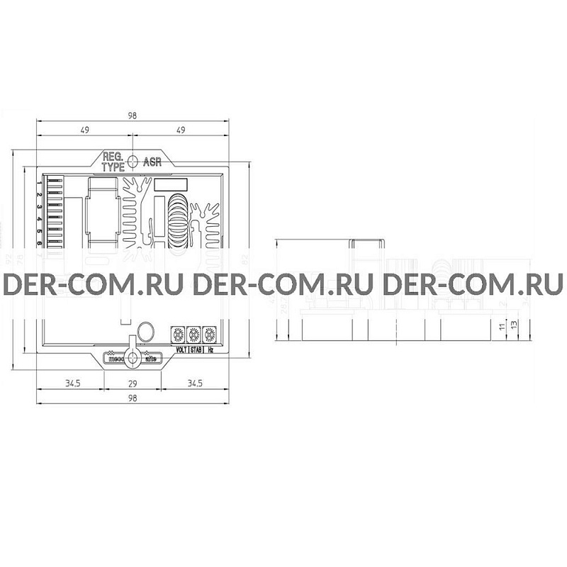 Регулятор напряжения AVR Mecc Alte ASR ДизельЭнергоРесурс Регулятор напряжения AVR Mecc Alte ASR ДизельЭнергоРесурс