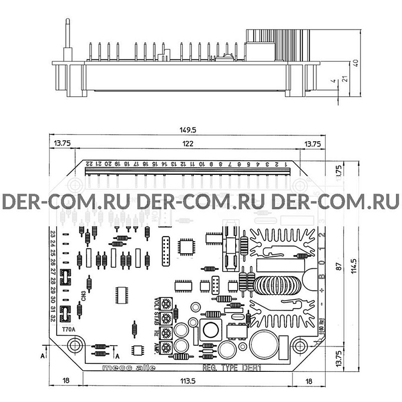 Регулятор напряжения AVR Mecc Alte DER1A ДизельЭнергоРесурс Регулятор напряжения AVR Mecc Alte DER1A ДизельЭнергоРесурс